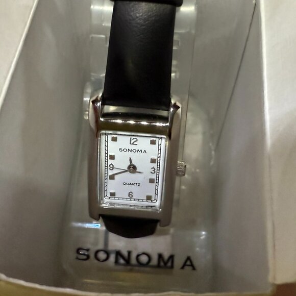 Sonoma Black Leather Watch - Adjustable Band - Square Face - Picture 5 of 6